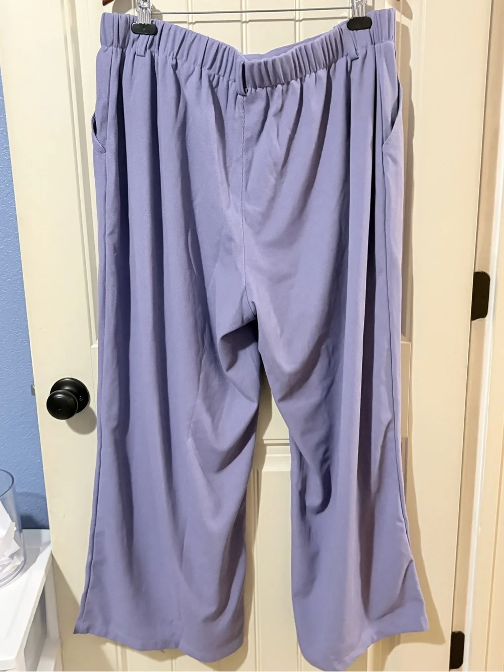 Halara Mellow Purple Flex™ High Waisted Pocket Wide Leg Waffle Work Pants - Picture 5 of 10